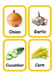 English Worksheet: Vegetables FlashCards