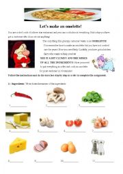 English Worksheet: Lets make an omelette!