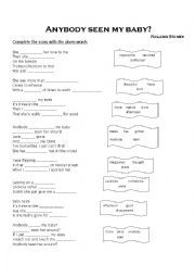 English Worksheet: Anybody seen my baby