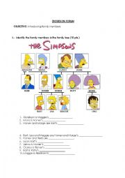 English Worksheet: Family members and relatives