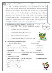 English Worksheet: Reading text