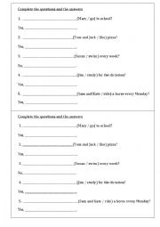 English Worksheet: Simple Present