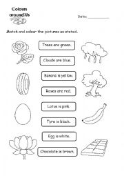 English Worksheet: Colours