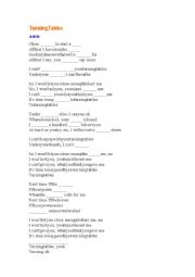 English Worksheet: Turning Tables - Adele