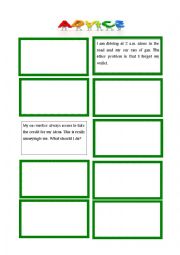English Worksheet: Asking and giving advice