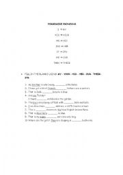 English Worksheet: possessive pronouns