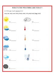 English Worksheet: WHATS THE WEATHER LIKE?