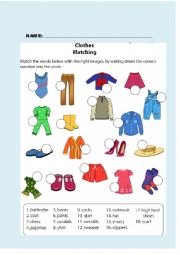 English Worksheet: CLOTHES