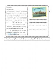 English Worksheet: A postcard from New York