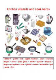 English Worksheet: kitchen utensils