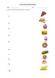 Yummy Food Listening  Worksheet