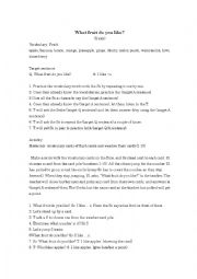 English Worksheet: What fruit do you like?