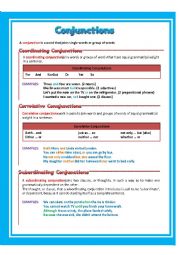 English Worksheet: Conjunctions