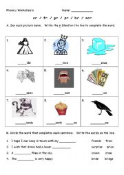 English Worksheet: Phonics Worksheet R-Blends 