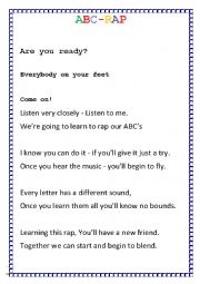 English Worksheet: Alphabet Rap