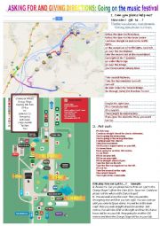 English Worksheet: Asking for and giving directions: Going on the music festival.