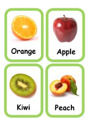 English Worksheet: Fruits FlashCards