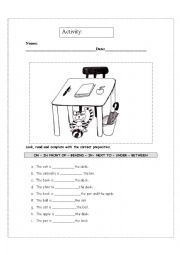 English Worksheet: Prepositions