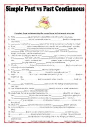 Simple Past vs Past Continuous KEY INCLUDED