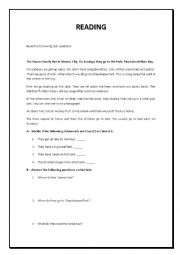 English Worksheet: READING