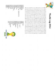 English Worksheet: Countries wordsearch World cup 2014