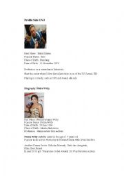 English Worksheet: artist profile