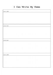 English Worksheet: I Can Make my name