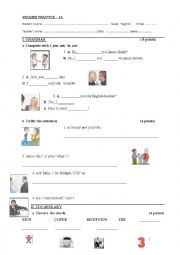 English Worksheet: Exam - to be PART 2