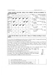 English Worksheet: Routines worksheet