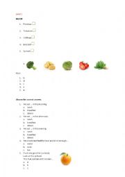 English Worksheet: Fruit and Vegetables