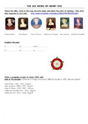 English Worksheet: The six wives of Henry VIII
