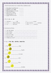 English Worksheet: Test ( 3rd grade )