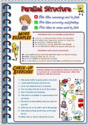 English Worksheet: Parallel Structure