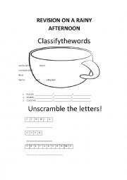 English Worksheet: Revision of vocabulary