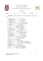 English Worksheet: IRREGULAR VERB QUIZ