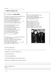 English Worksheet: Song Animal Instinct