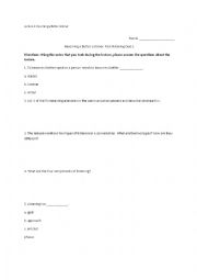English Worksheet: Becoming a Better Listener-post quiz part 1