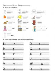 English Worksheet: alphabets n~z