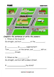 English Worksheet: Direction