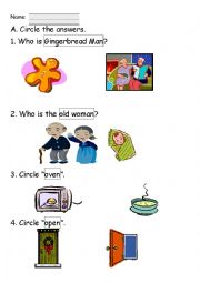 English Worksheet: Gingerbread Man Worksheet 