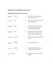 English Worksheet: Water Forms