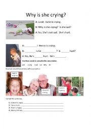 English Worksheet: Why is She Crying?