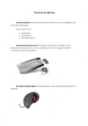 English Worksheet: Peripheral devices