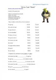 English Worksheet: Shrek - Routines 