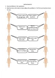 English Worksheet: Health problems - locate the problem