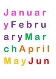 English Worksheet: Days and Months spelling cut outs--color and b&w