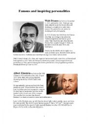 Famous and Inspiring Personalties Handout