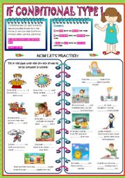 English Worksheet: CONDITIONAL TYPE 1