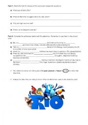 English Worksheet: Rio Movie Activity