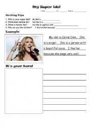 English Worksheet: Writing_Who is your super idol